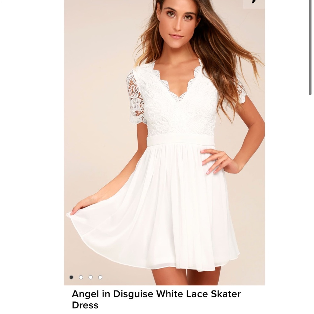 Lulu’s white lace dress. L